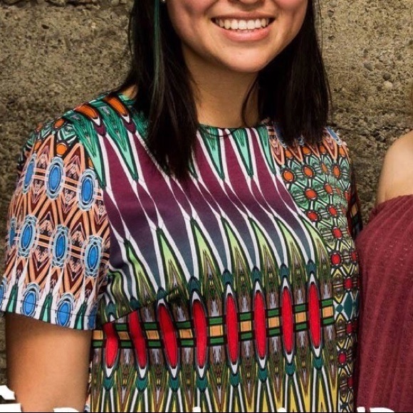 Geometric patterned Shift Dress - Picture 3 of 4